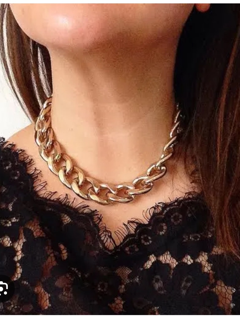 Kenneth Jay Lane Chunky Gold Curb Necklace